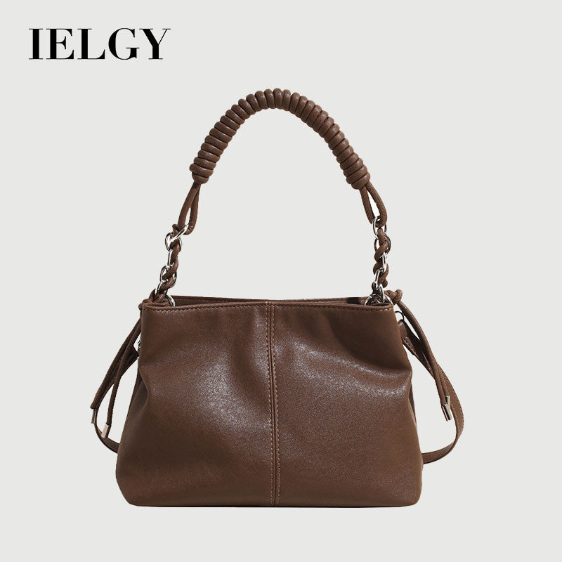 Ielgy Retro Bag Large Capacity All-Match Casual Cross-Body Portable Work Commuter Tote Bag