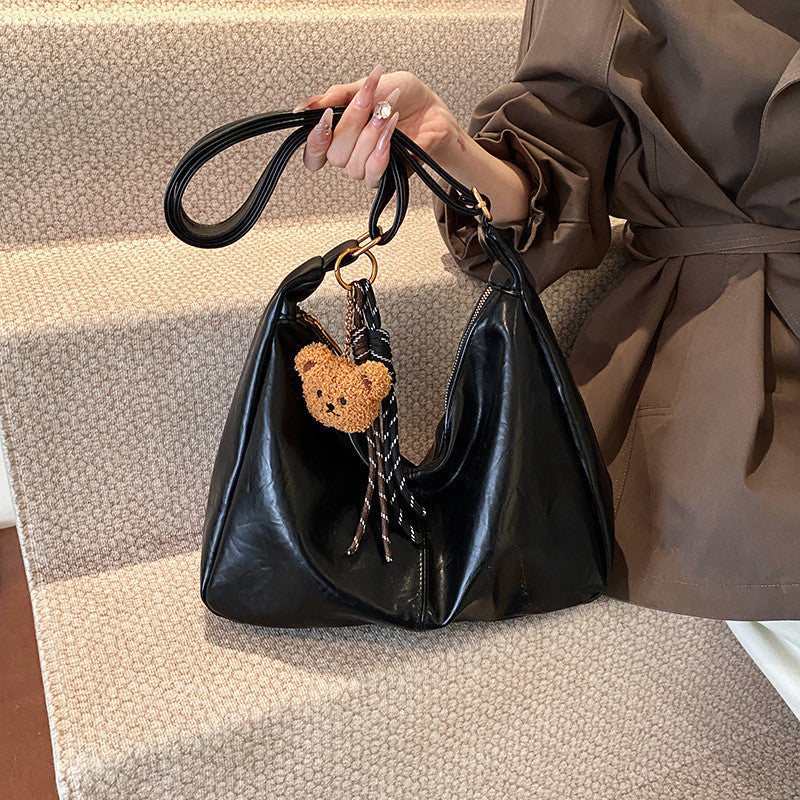Ielgy Autumn Winter Large-Capacity All-Match Commuter Shoulder Soft Leather Mess