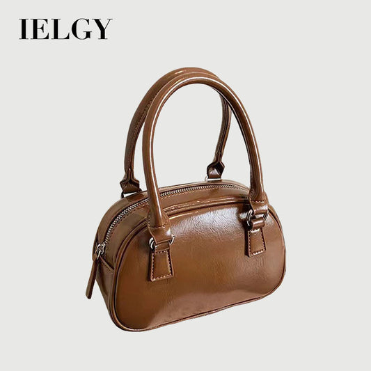 Ielgy Trendy Portable Bowling Bag All-Match Cross-Body Retro Red Small Square Bag