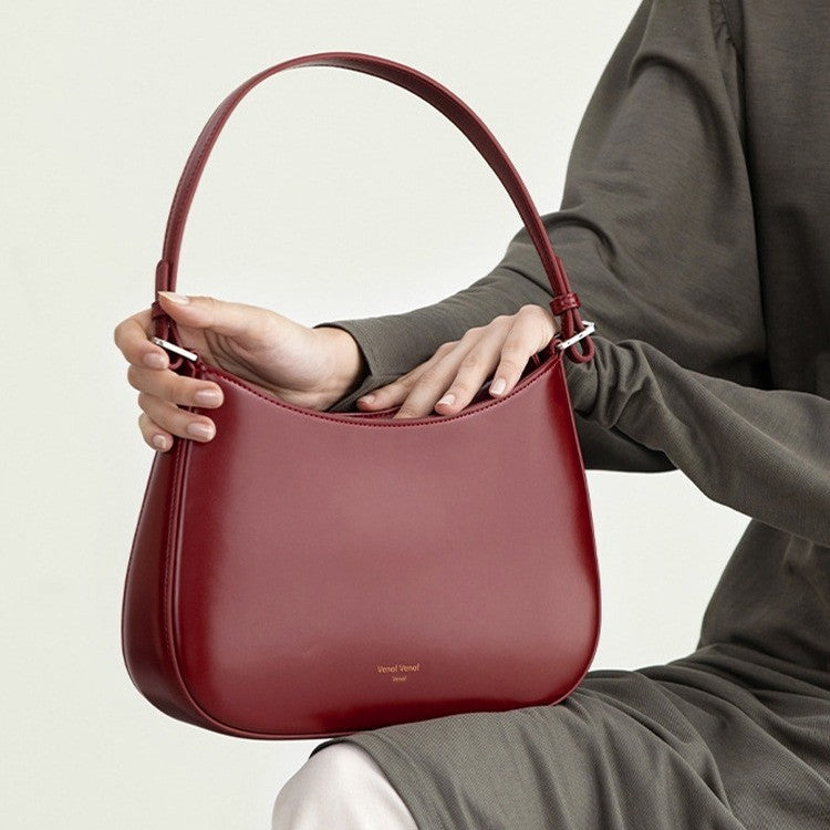 Ielgy One-Shoulder Underarm Baguette Bag Fashion Red Bridal Bag