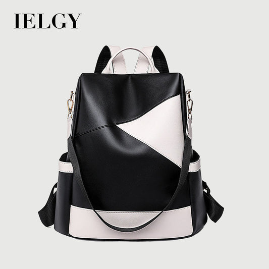 Ielgy Multifunctional Anti-theft Backpack Casual Fashion Soft Leather Large Capacity Outdoor Travel Backpack
