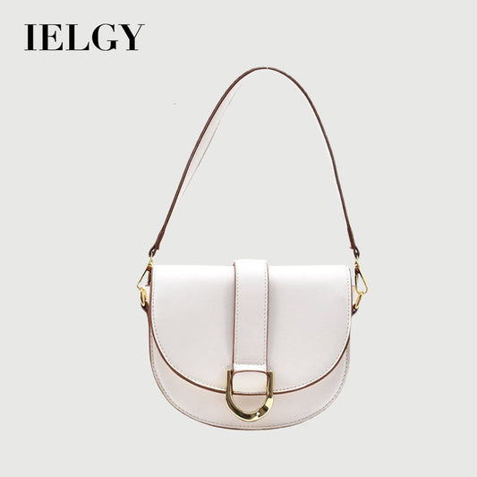 Ielgy Fashion Texture Portable Saddle Bag Shoulder Crossbody Underarm Bag