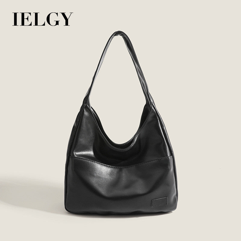 Ielgy Retro Large-Capacity One-Shoulder Underarm Bag All-Match Commuter Cross @-
