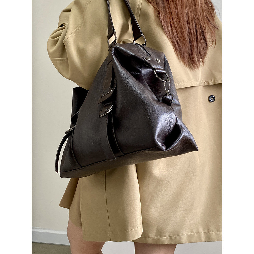 Ielgy Female Bag American Retro One-Shoulder Messenger Portable Tote Bag Large Capacity Bag