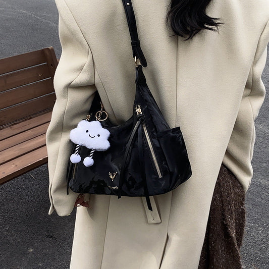 Ielgy High-End Commuter Retro Large-Capacity Autumn Winter All-Match One-Shoulder To