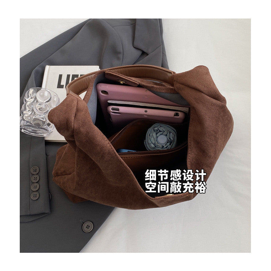 Ielgy Ladies Large Capacity Fashion Retro Flannel Bucket Bag