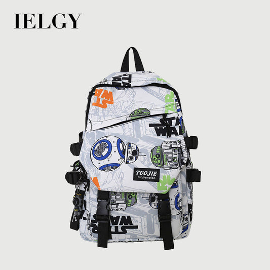Ielgy Trendy Cool Couple Backpack Fashion Camouflage Graffiti Campus Backpack Men Women Outdoor College Student Schoolbag