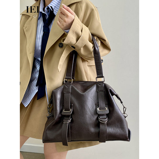 Ielgy Female Bag American Retro One-Shoulder Messenger Portable Tote Bag Large Capacity Bag