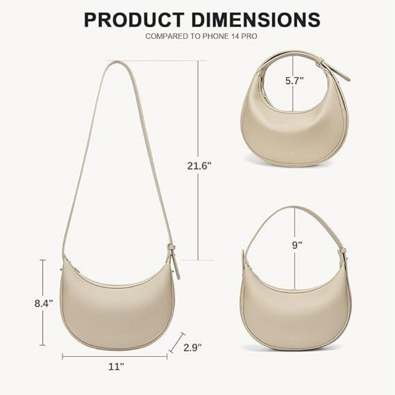Ielgy Half Moon Bag Adjustable Portable Cross-body One-shoulder Crescent Bag