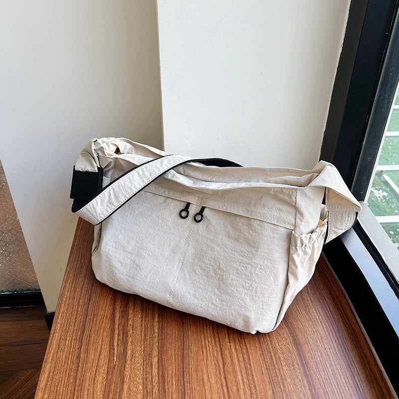 Ielgy Nylon Tote Bag Korean Version Solid Color Underarm Bag Large Capacity Simple Casual Shoulder Bag