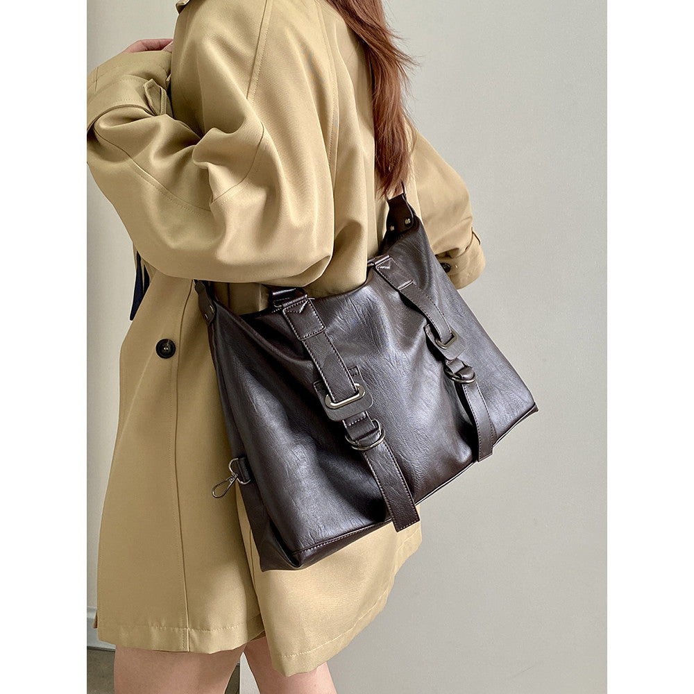Ielgy Female Bag American Retro One-Shoulder Messenger Portable Tote Bag Large Capacity Bag