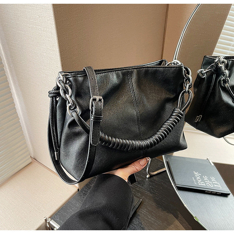 Ielgy Retro Bag Large Capacity All-Match Casual Cross-Body Portable Work Commuter Tote Bag