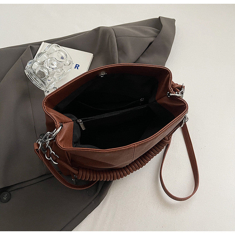 Ielgy Retro Bag Large Capacity All-Match Casual Cross-Body Portable Work Commuter Tote Bag