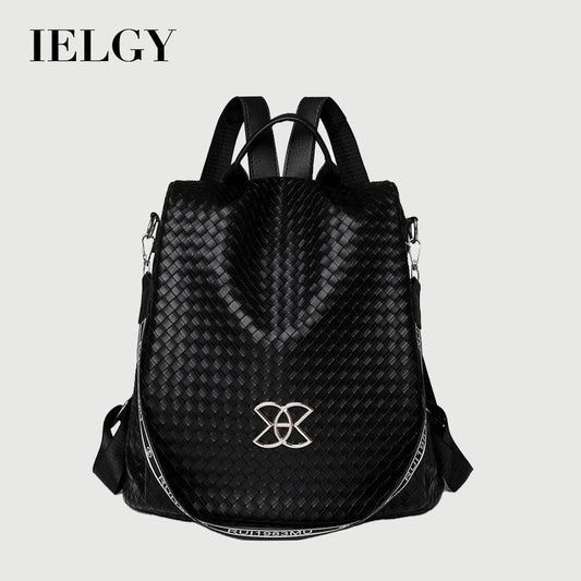 Ielgy Fashion Backpack Leisure Outdoor Travel Large Capacity Backpack Woven School Bag