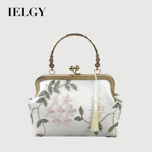 Ielgy Ladies All-Match Embroidered One-Shoulder Messen