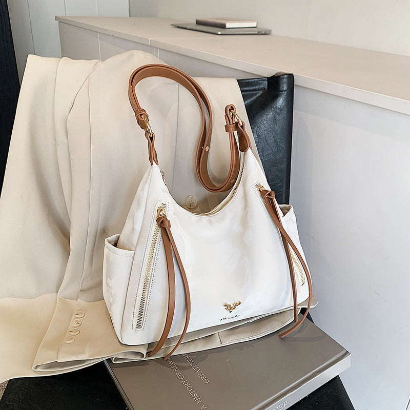 Ielgy High-End Commuter Retro Large-Capacity Autumn Winter All-Match One-Shoulder To