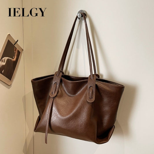 Ielgy Retro Large Capacity Bag Shoulder Commuter Fashion Tote Bag