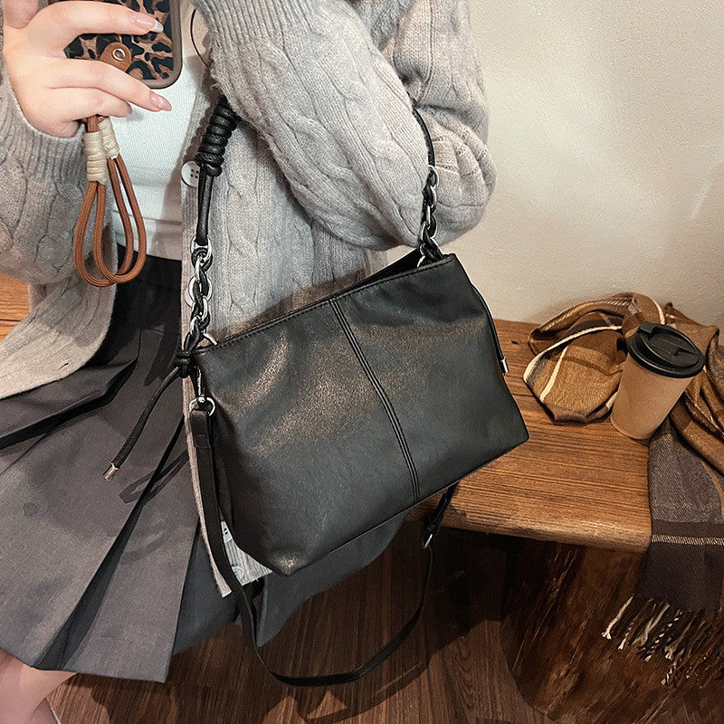 Ielgy Retro Bag Large Capacity All-Match Casual Cross-Body Portable Work Commuter Tote Bag