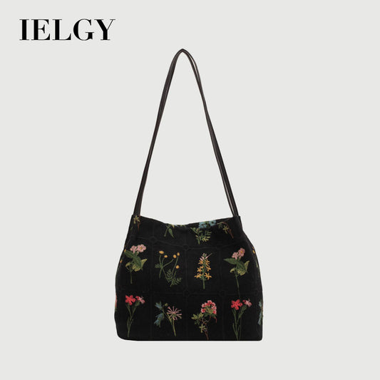 Ielgy Large-Capacity All-Match Canvas Casual Shoulder Bag High-End Sense Class Commu