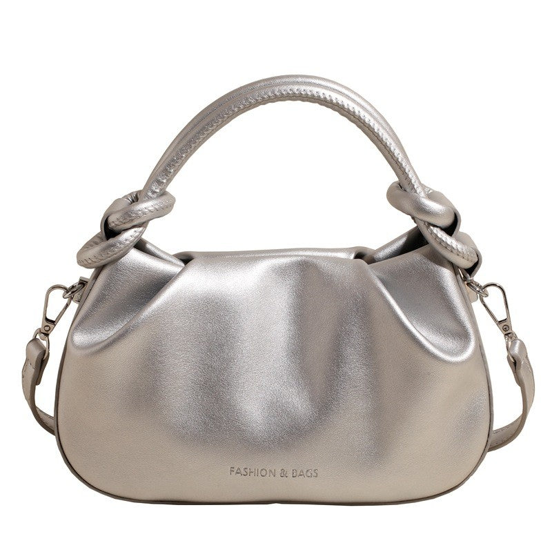 Ielgy Korean Style High-End All-Match Dumpling Bag Autumn Winter Pleated Cross-Body Handbag