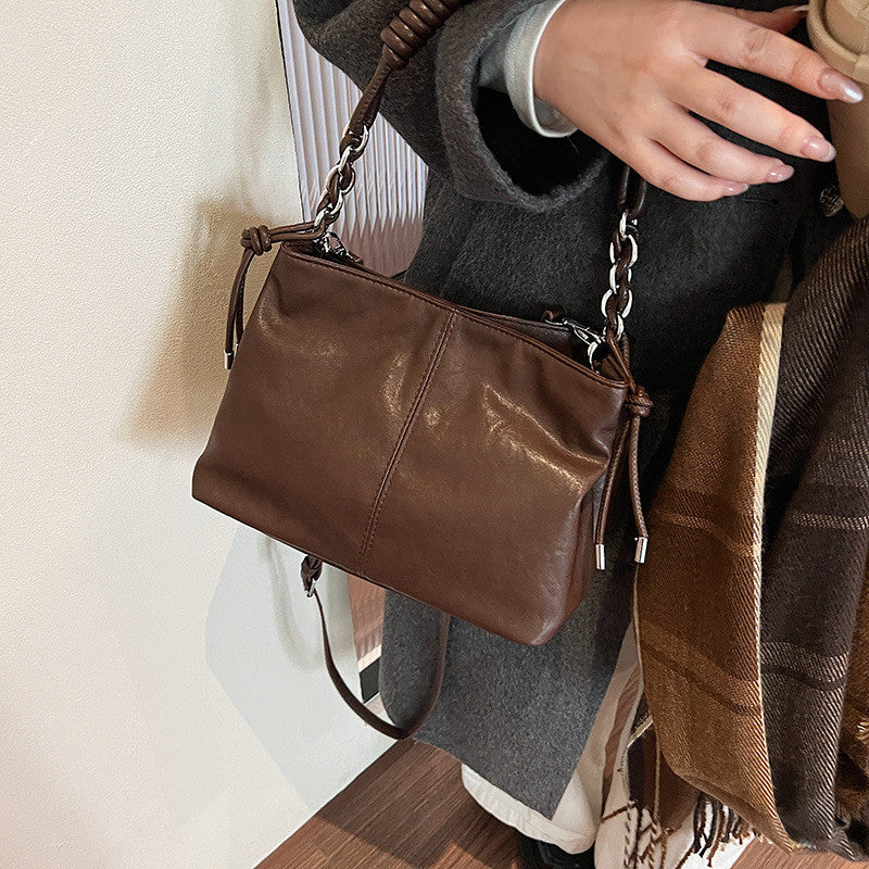 Ielgy Retro Bag Large Capacity All-Match Casual Cross-Body Portable Work Commuter Tote Bag