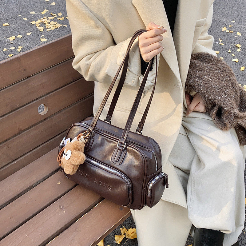 Ielgy High-End Retro Large-Capacity Autumn Winter All-Match One-Shoulder Underarm
