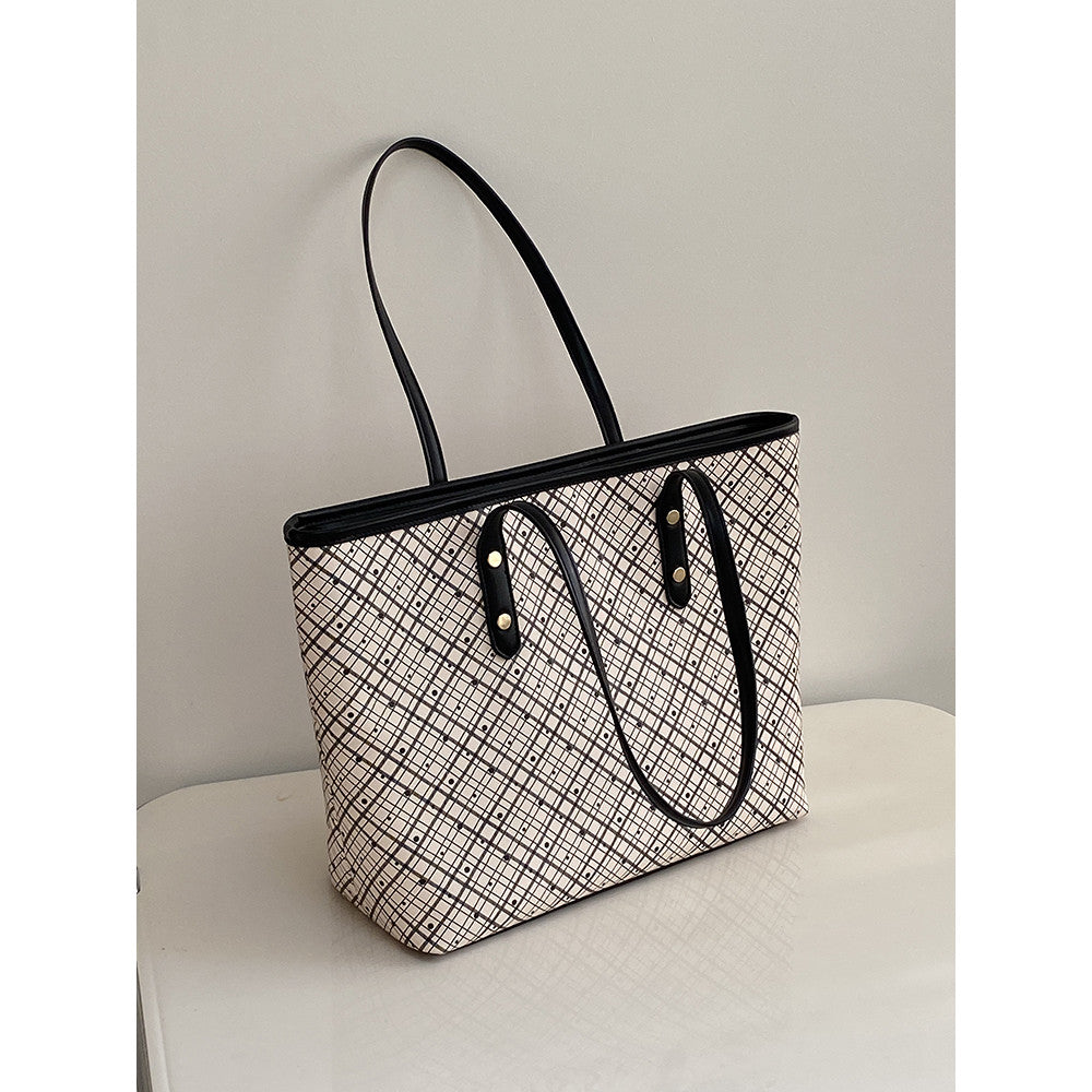 Ielgy Retro All-Match Commuter Large-Capacity Tote Bag Shoulder Handbag