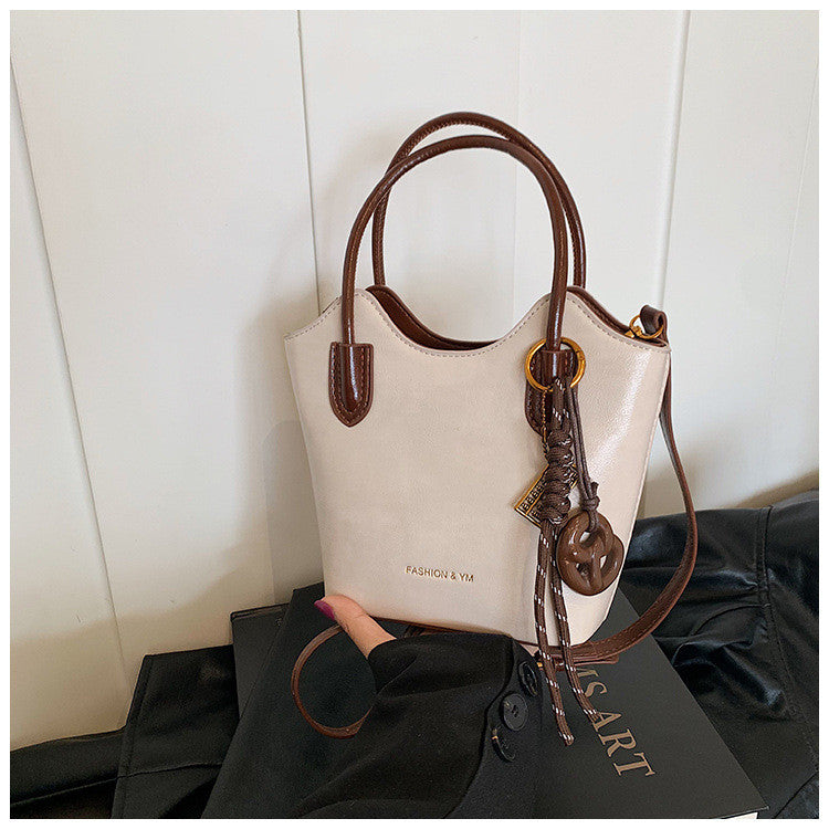Ielgy Autumn Winter Retro High-End Feeling Fashionable All-Match Messenger Bag Portable Bucket Bag