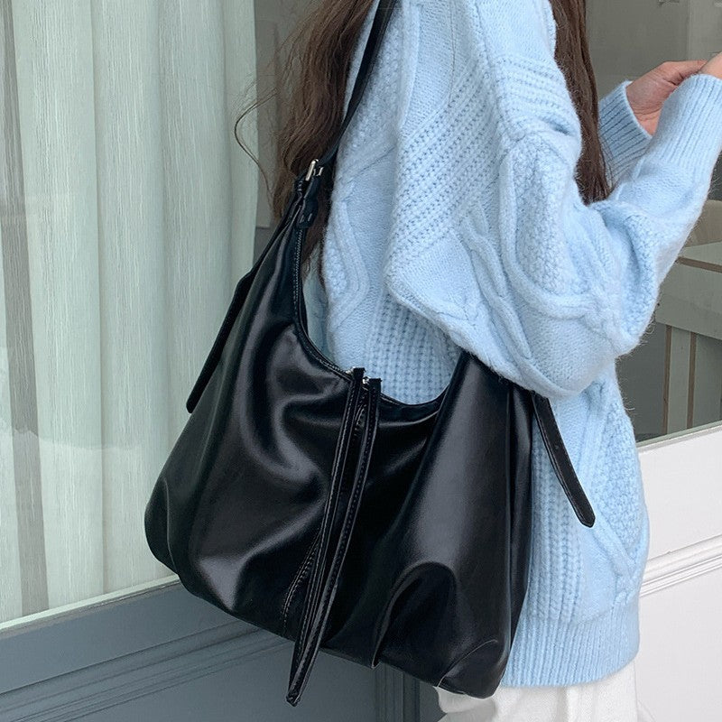 Ielgy Retro Underarm Bag Ladies Autumn Winter Lazy Fashion Korean Version Tote Bag Large Capacity Crossbody