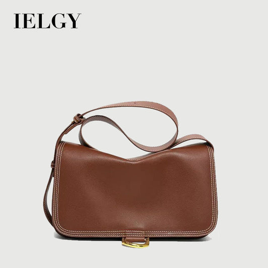 Ielgy Fashion Soft Leather Messenger Bag Large Capacity Shoulder Underarm Female Bag