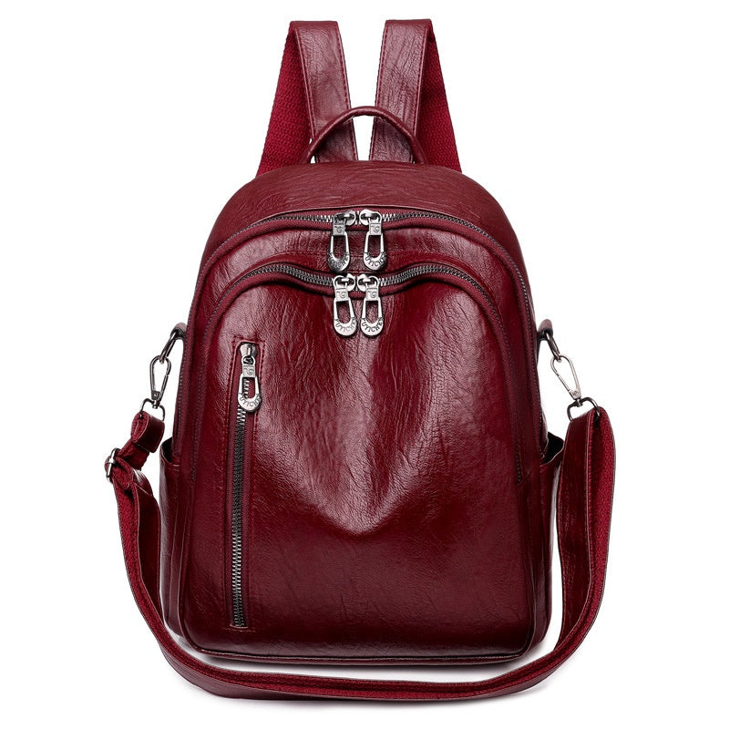 IELGY women's fashion anti-theft multifunctional large capacity soft leather backpack