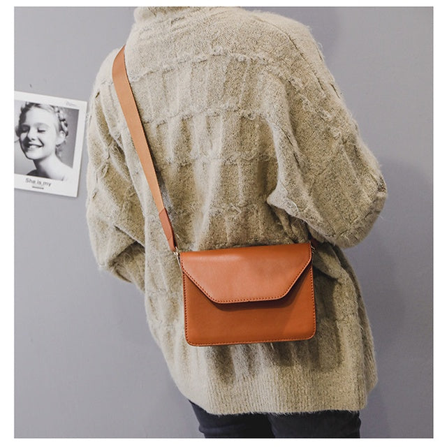 IELGY Shoulder Commuting Fashion Refreshing PU Plain Portable Woman's handbag All-match
