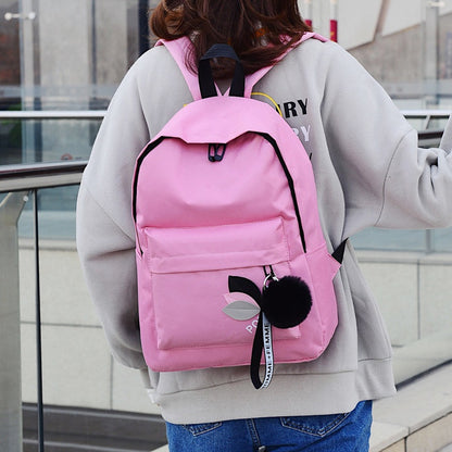 IELGY Simple Korean Leaf Print Backpack Oxford Fabric