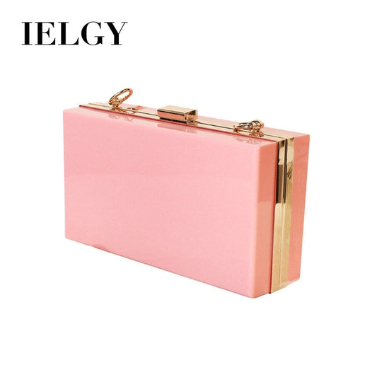 IELGY Transparent acrylic bag hot sale ladies square bag shoulder chain bag