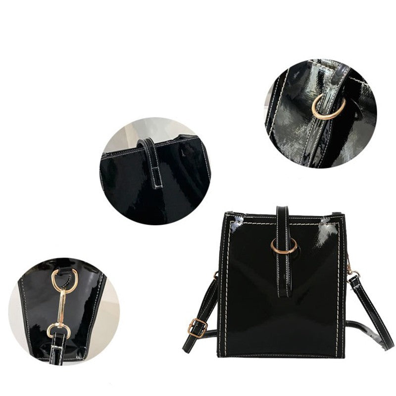Glossy retro messenger bag