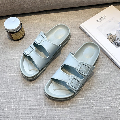 IELGY cute slippers female Korean style one-word sandals and slippers home soft sandals and slippers
