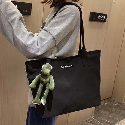 Ielgy large capacity canvas bag women 2020 new Korean version spring and summer Canvas Tote Bag portable simple one shoulder bag trend
