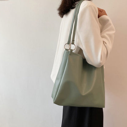 IELGY solid color Korean large-capacity fashion tote bag all-match in class