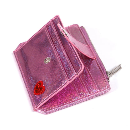 IELGY laser PU leather embroidery card holder card zip coin purse