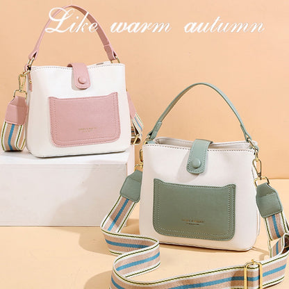 IELGY women's large-capacity fashion wide shoulder strap crossbody bag