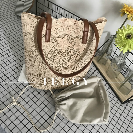IELGY lace shoulder handbag
