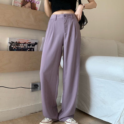 IELGY Summer purple women's wide trousers purple Wide-legged Pants