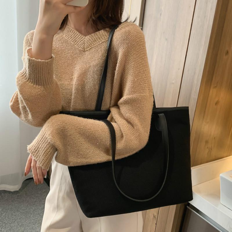 IELGY female bag tide Korean version big bag fashion simple shoulder bag casual handbag tote big bag
