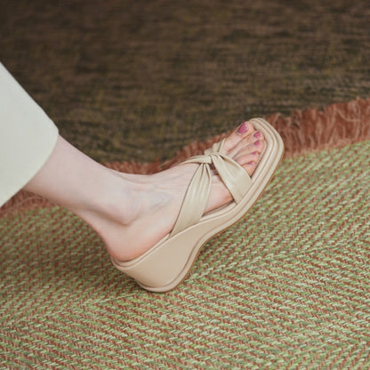IELGY with skirt and slope heel slippers for women's outer wear fashion platform