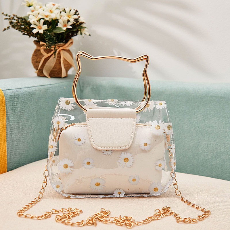 IELGY all-match daisy outing Korean version jelly bag design portable shopping mobile phone bag mother-and-child bag one-shoulder diagonal handbag
