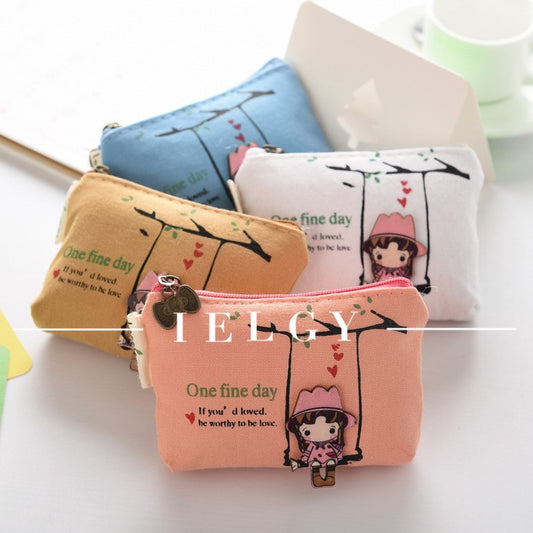 IELGY New canvas cartoon coin purse