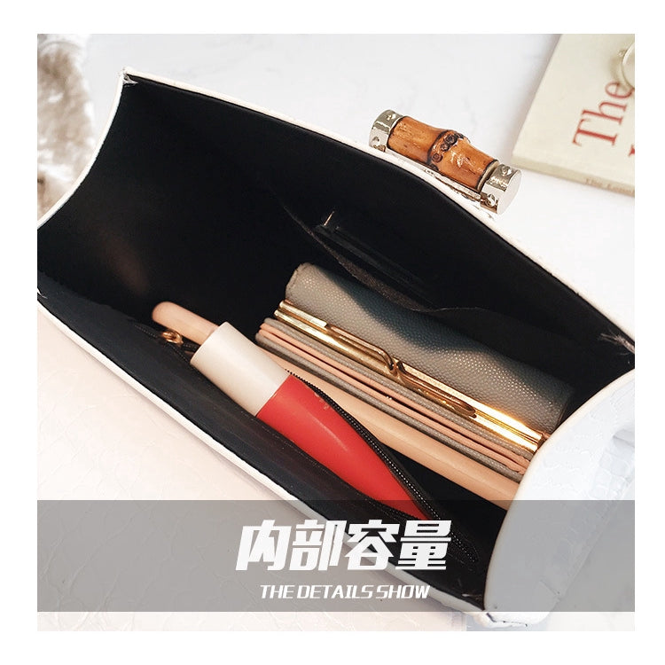 IELGY handbag crocodile small square bag handbag bamboo bag