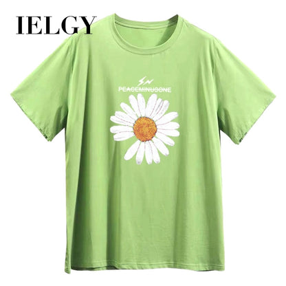 IELGY Women's loose printed short sleeve t-shirt