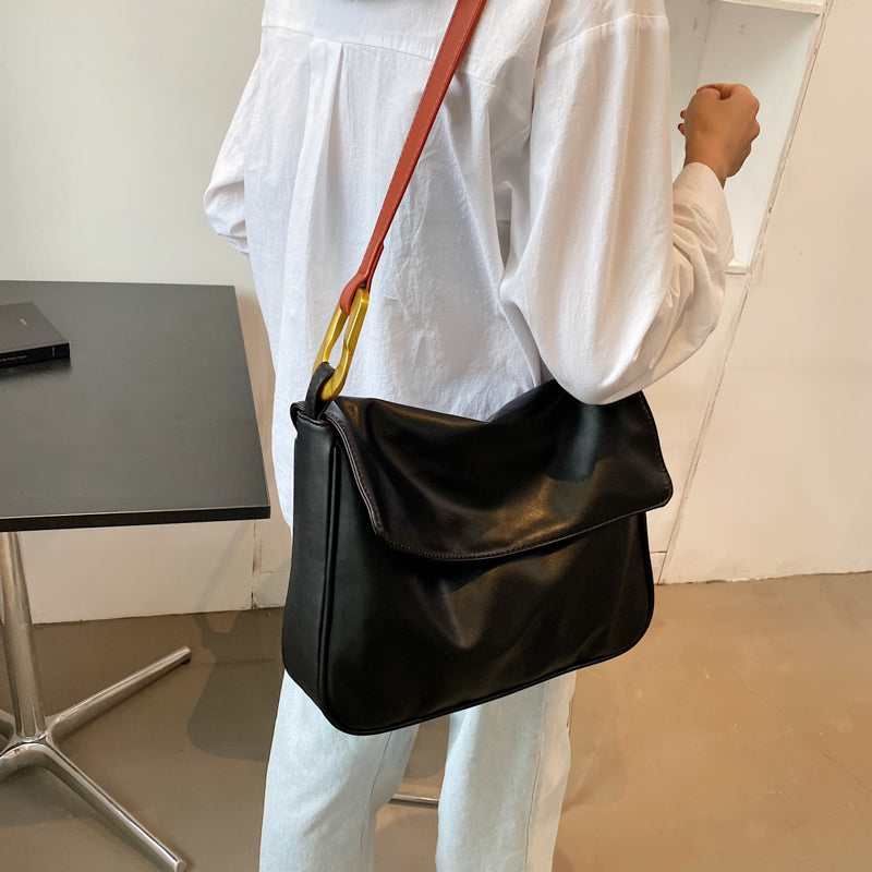 IELGY fashion women's bag super soft big bag simple shoulder bag
