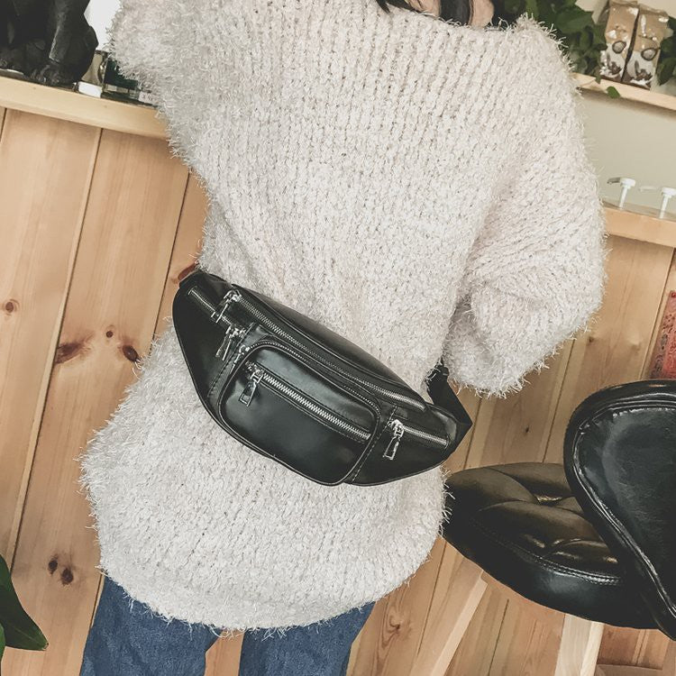 IELGY Diagonal personality leisure chain chest pockets